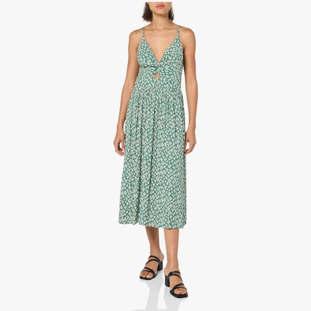 Angie Teal Patterned Midi Dress